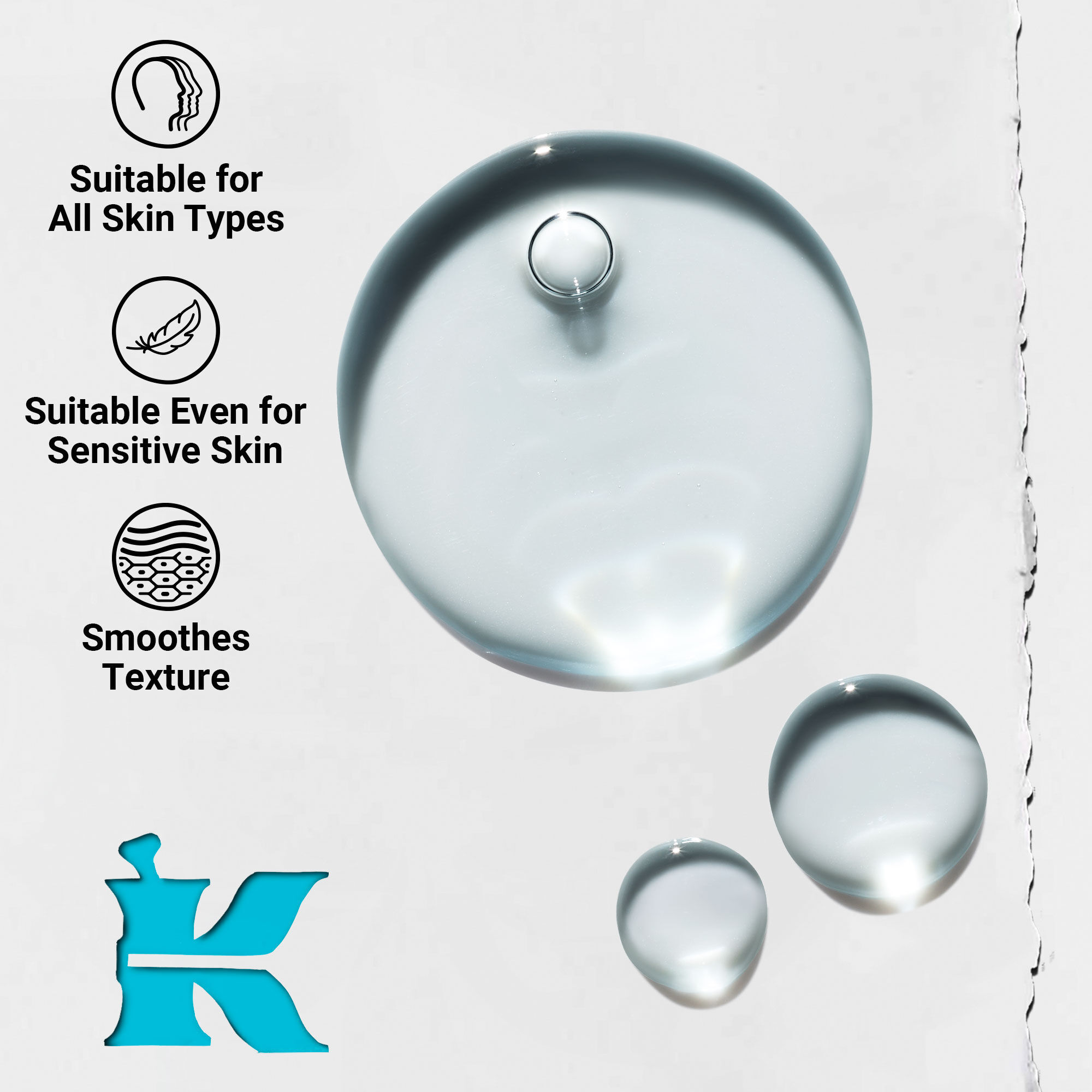 Krupni plan teksture Clearly Corrective Triple Acid Peel koji prikazuje prozirne kapljice tečnosti i mehuriće.