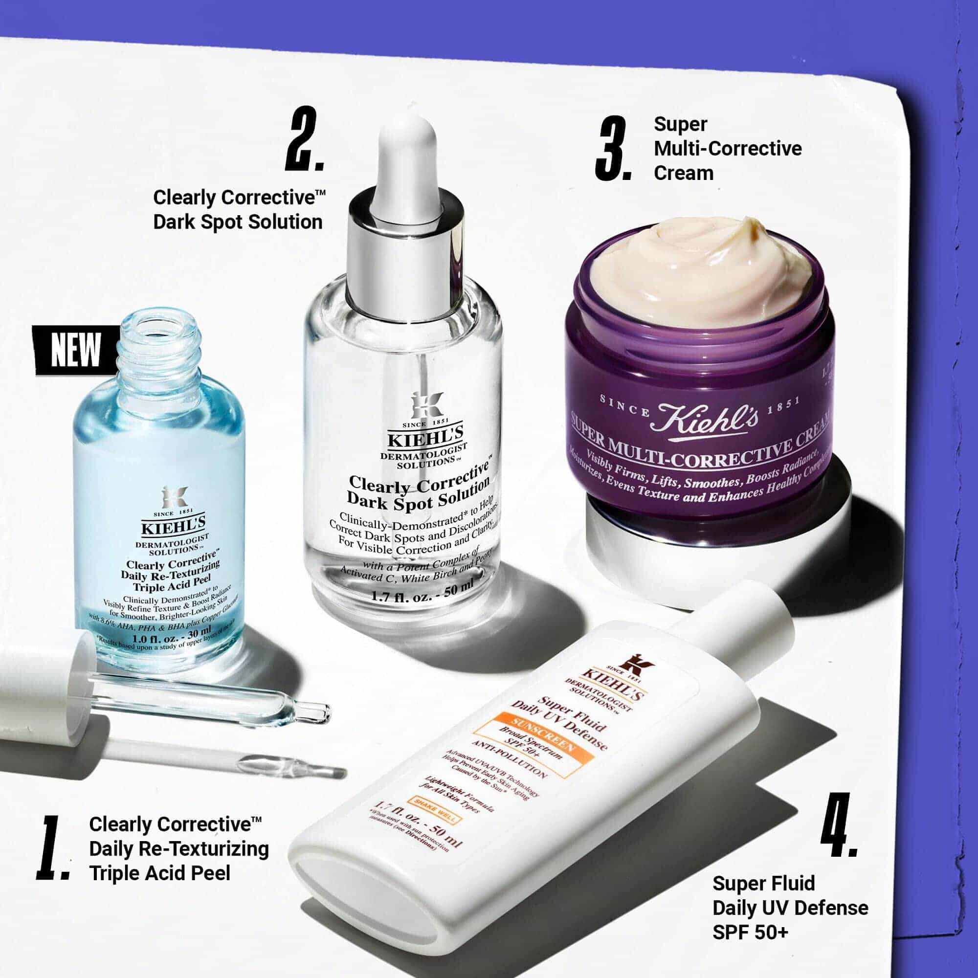 Rutina nege kože u četiri koraka sa Clearly Corrective Dark Spot Solution.