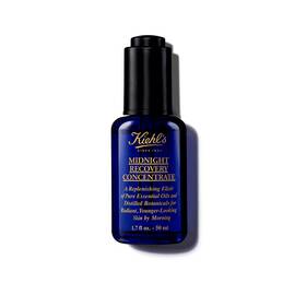Bočica od 30 ml Kiehl's Midnight Recovery Concentrate ulja za lice na beloj pozadini.