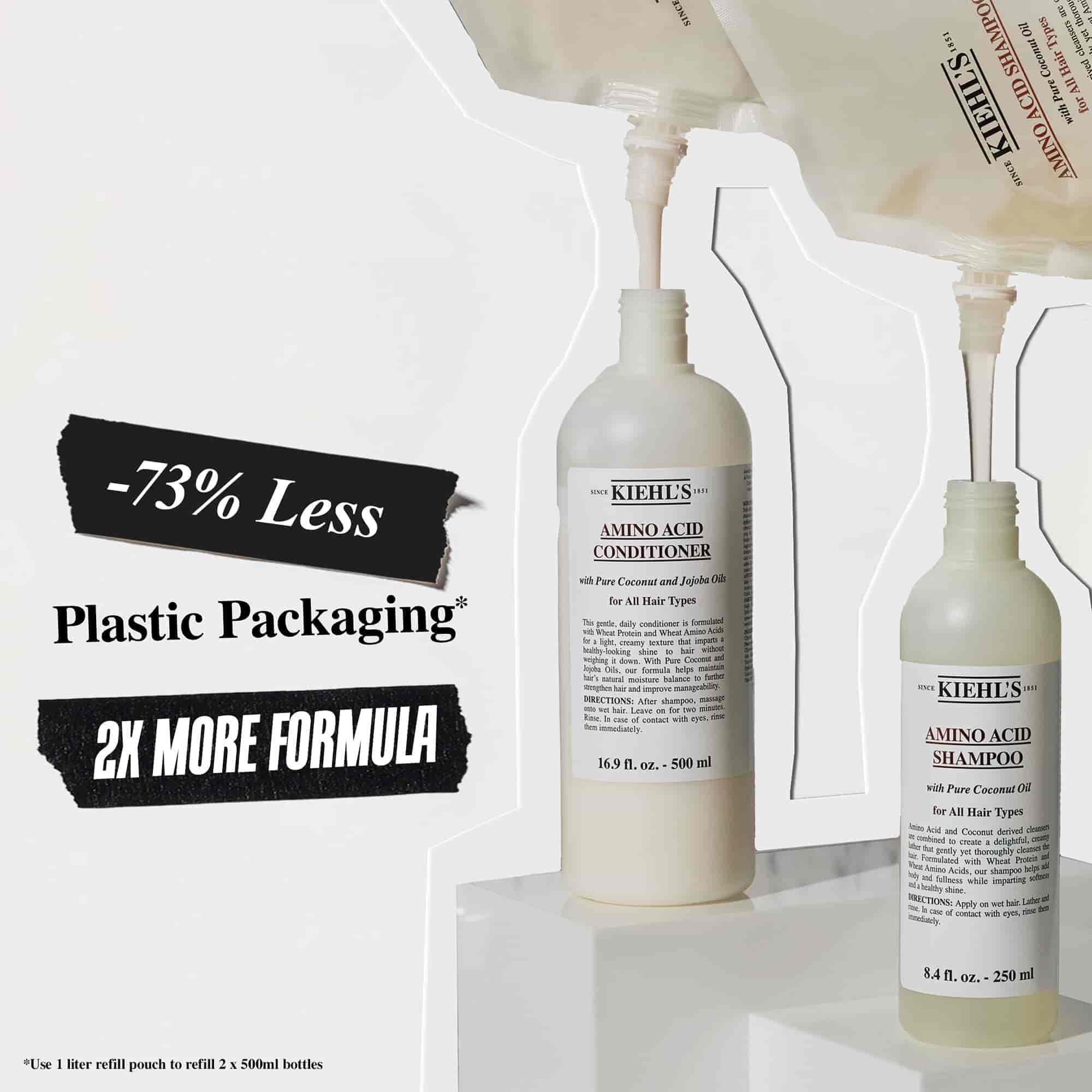 KSNUMKS% manje plastične ambalaže i KSNUMKSk više formule sa Kiehl's Amino Acid Conditioner torbicom za punjenje