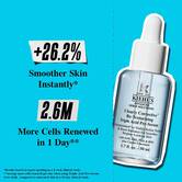 Bočica Clearly Corrective Triple Acid Peel na plavoj pozadini sa tekstom: „+41% glađa tekstura.”