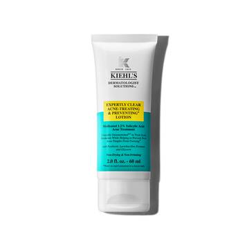 Tuba od 60 ml Kiehl's Expertly Clear Blemish-Treating & Preventing Lotion na beloj pozadini.