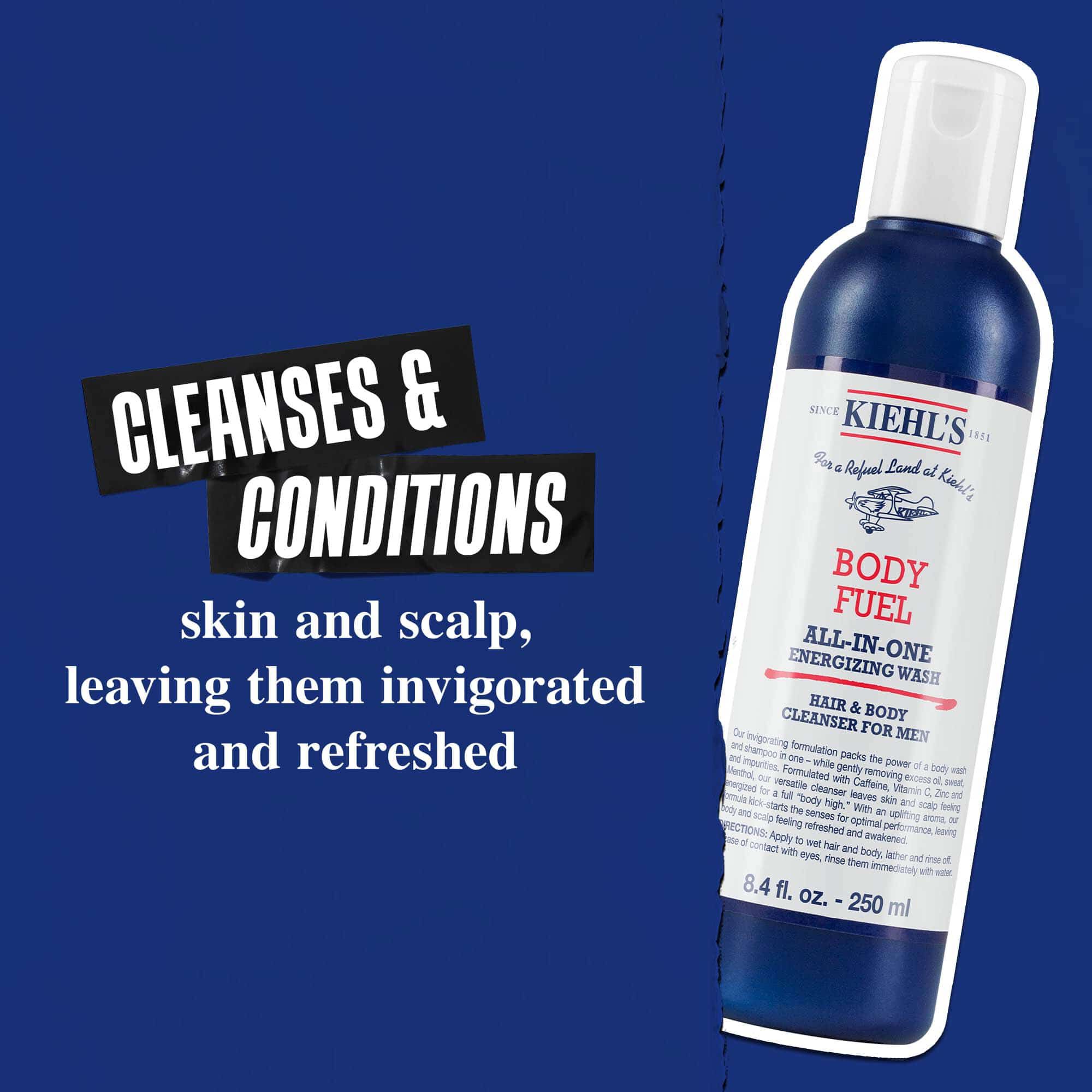 Body Fuel All-In-One Energizing Wash: Čisti i neguje kožu, kosu i vlasište, ostavljajući ih osveženim i revitalizovanim.