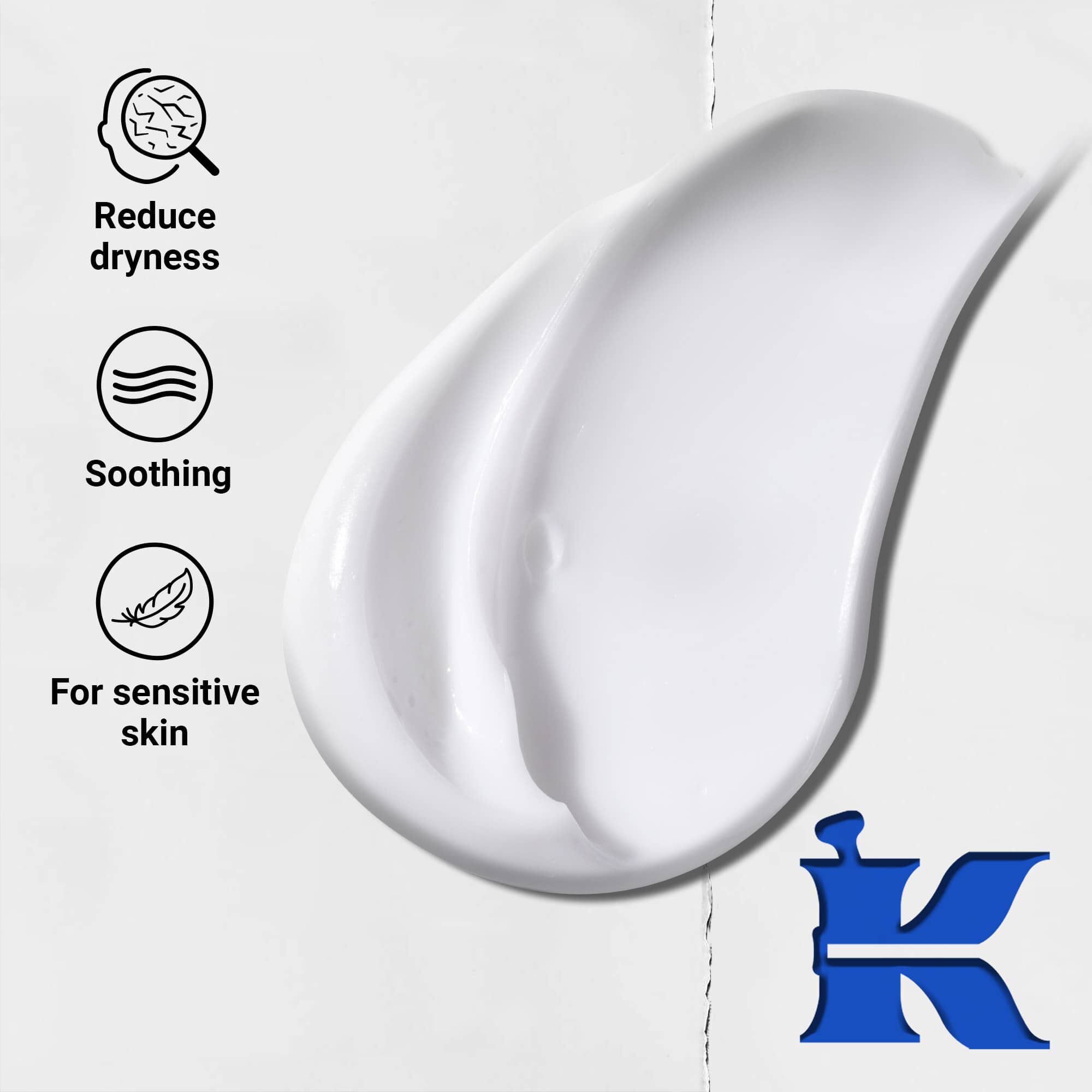 Fotografija teksture sa ikonama: smanjuje suvoću, deluje umirujuće i formulisan je za osetljivu kožu