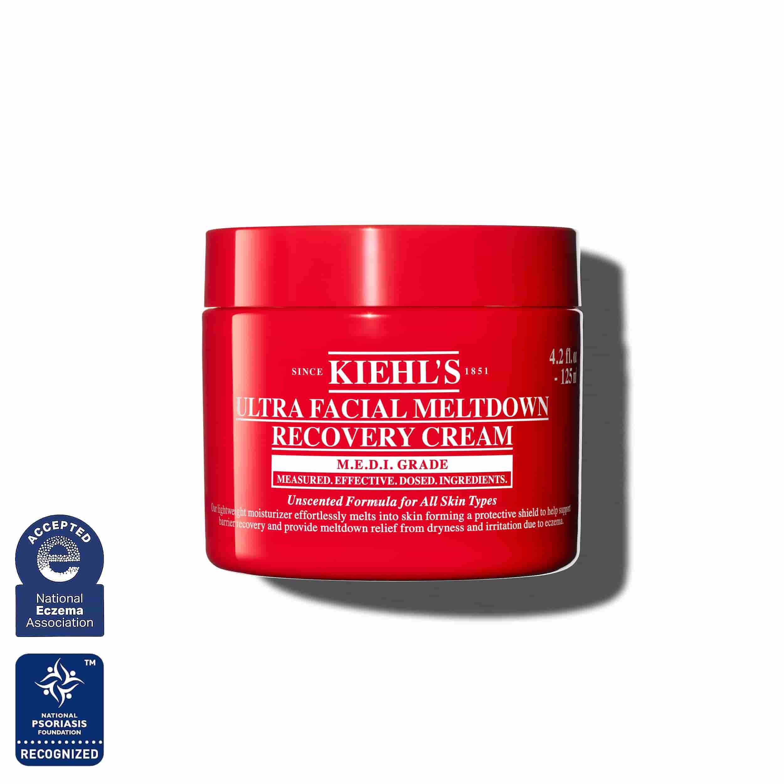 Crvena posudica kreme Kiehl’s Ultra Facial Meltdown Recovery Cream Whip, veličina 125 ml.