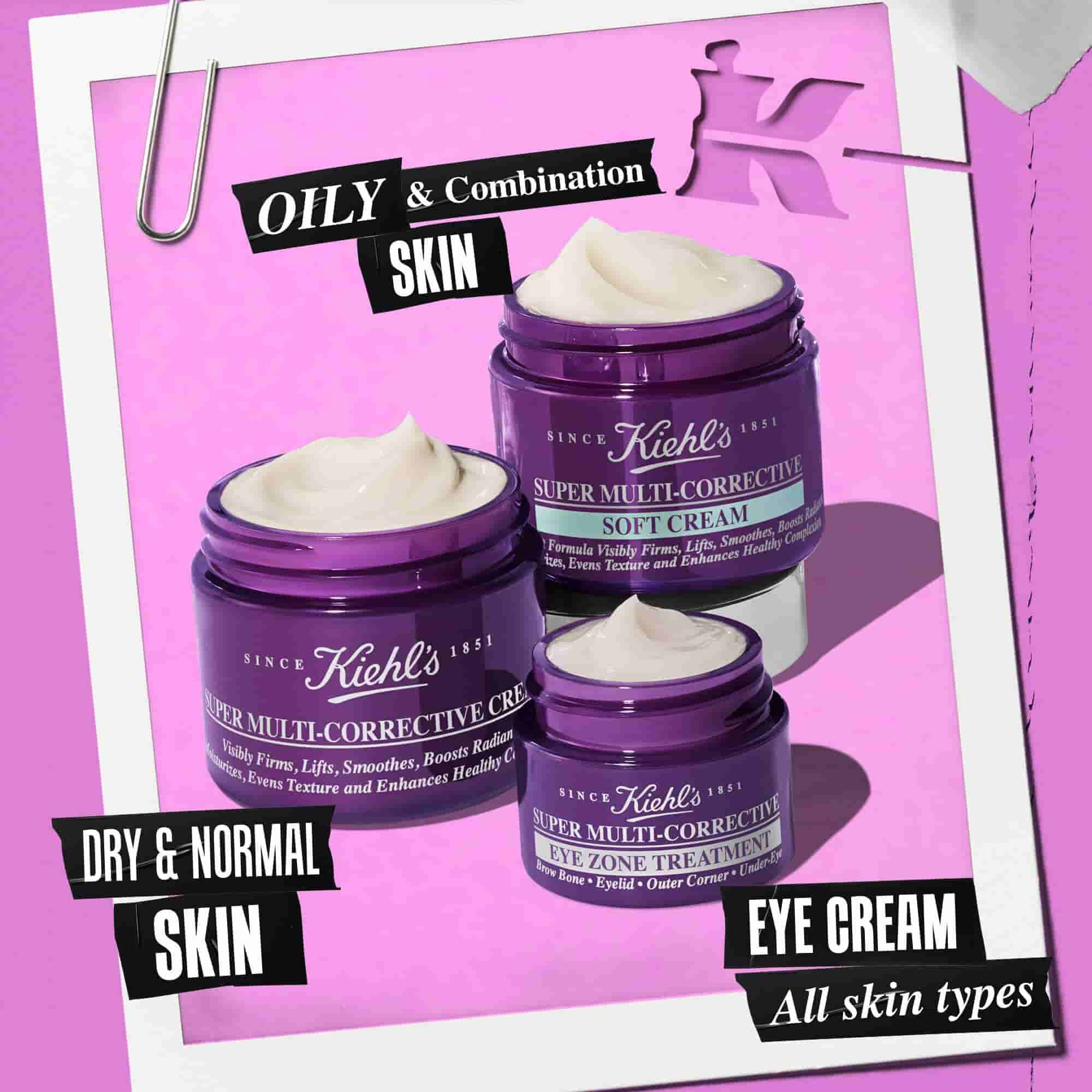 3 otvorene posudice iz linije proizvoda Super Multi-Corrective – Cream, Soft Cream, Eye Zone Treatment