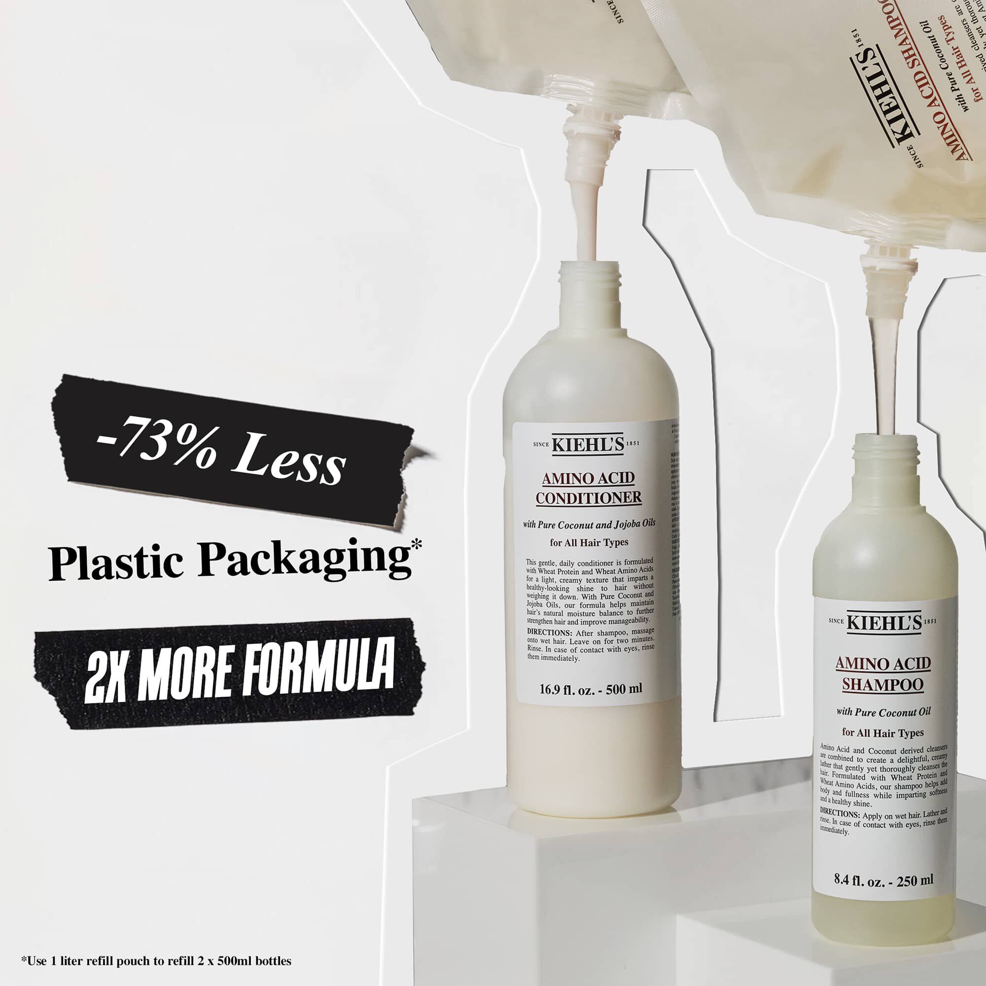 KSNUMKS% manje plastične ambalaže i KSNUMKSk više formule sa Kiehl's Amino Acid Conditioner torbicom za punjenje